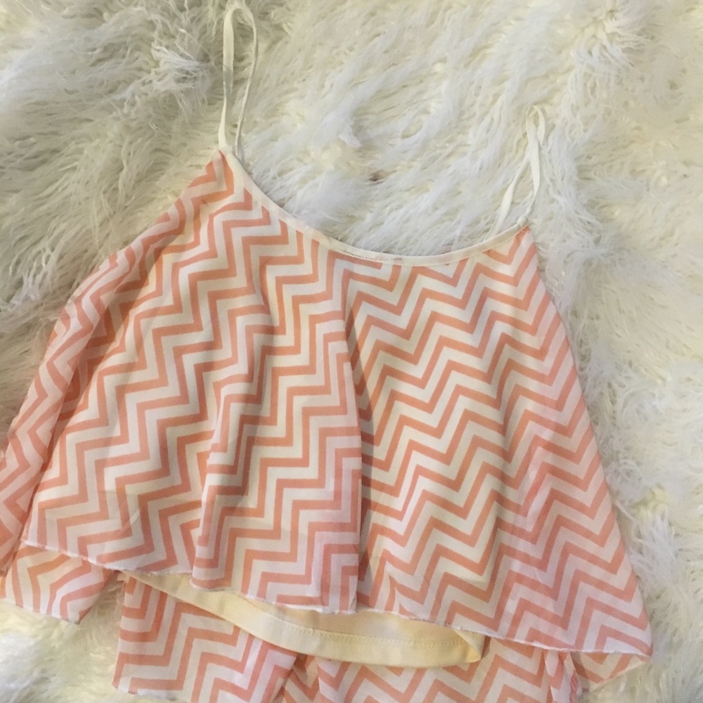 Peach chevron crop top
